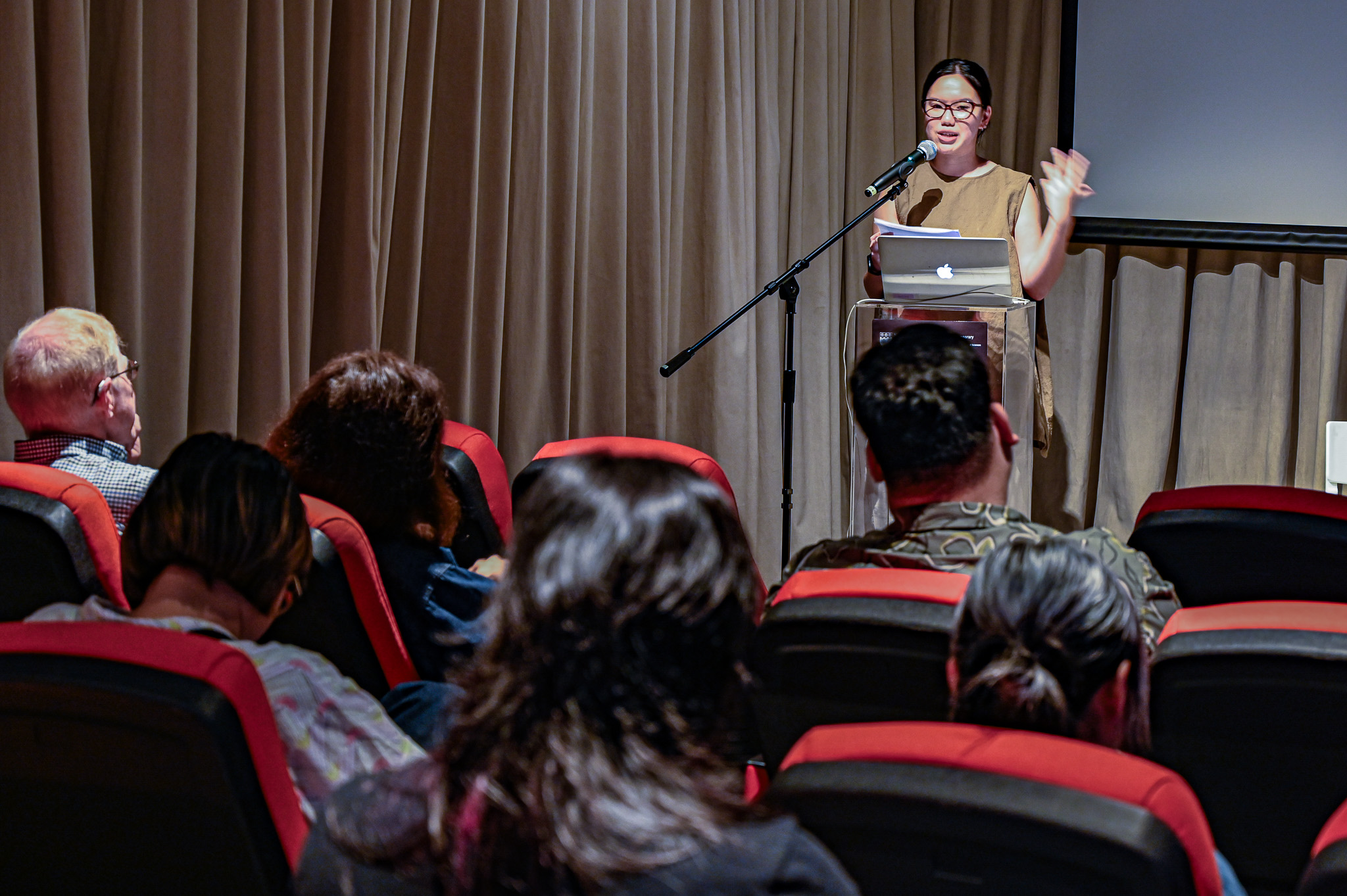 artist giving a lecture